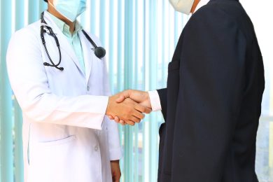 doctor giving a handshake